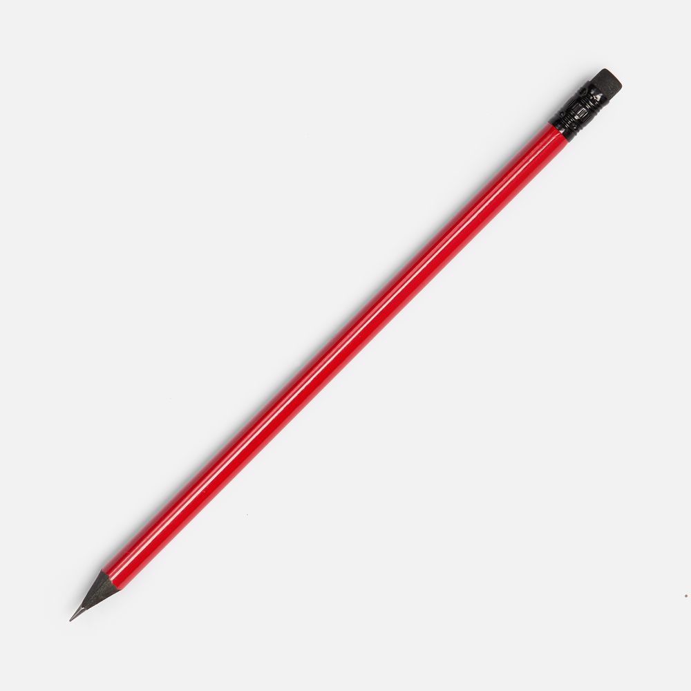 Карандаш простой Triangle Black с ластиком, красный-1