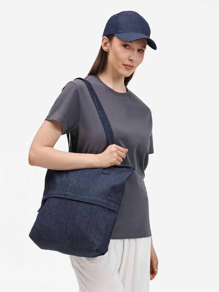 Сумка для покупок Denimate, темно-синяя-4