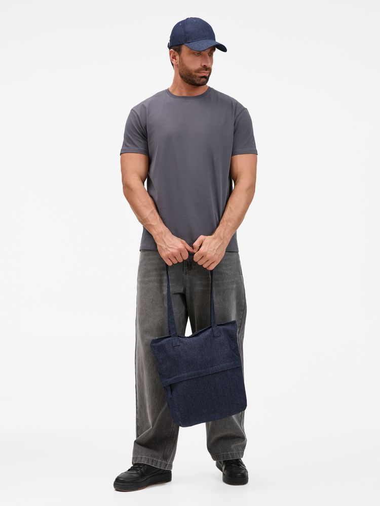 Сумка для покупок Denimate, темно-синяя-6