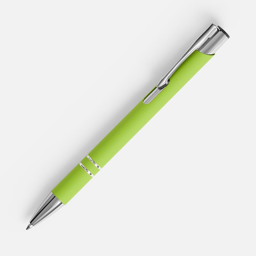 Ручка шариковая Keskus Soft Touch в футляре, зеленое яблоко-3
