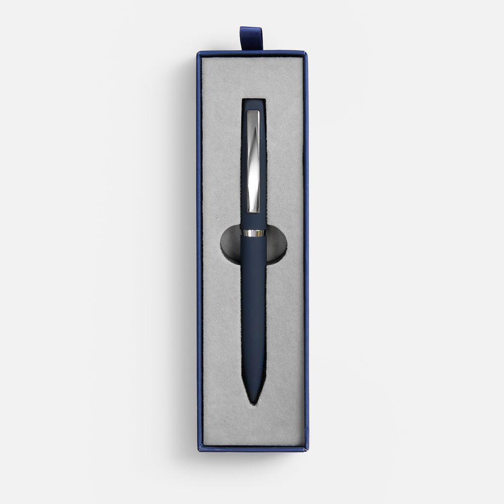 Ручка шариковая Bolt Soft Touch в футляре, синяя-2