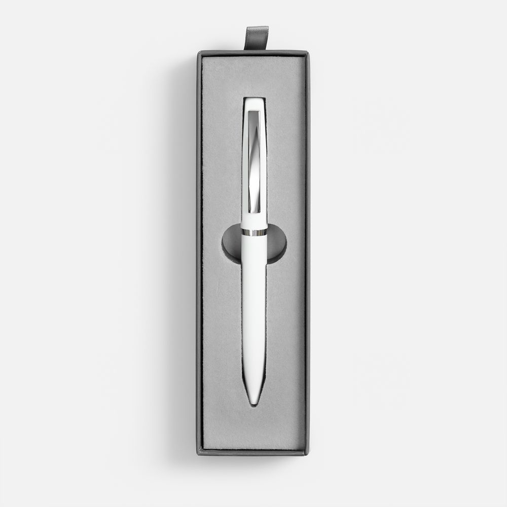 Ручка шариковая Bolt Soft Touch в футляре, белая-2