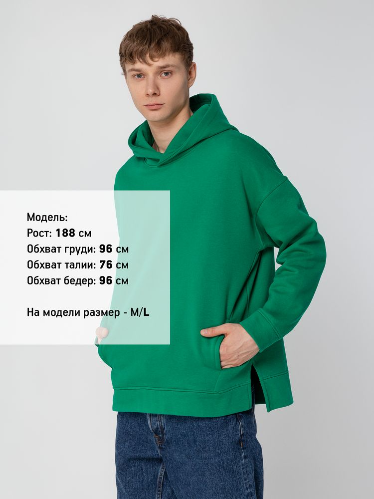 Худи оверсайз унисекс Tolla, зеленое, размер XS/S-6