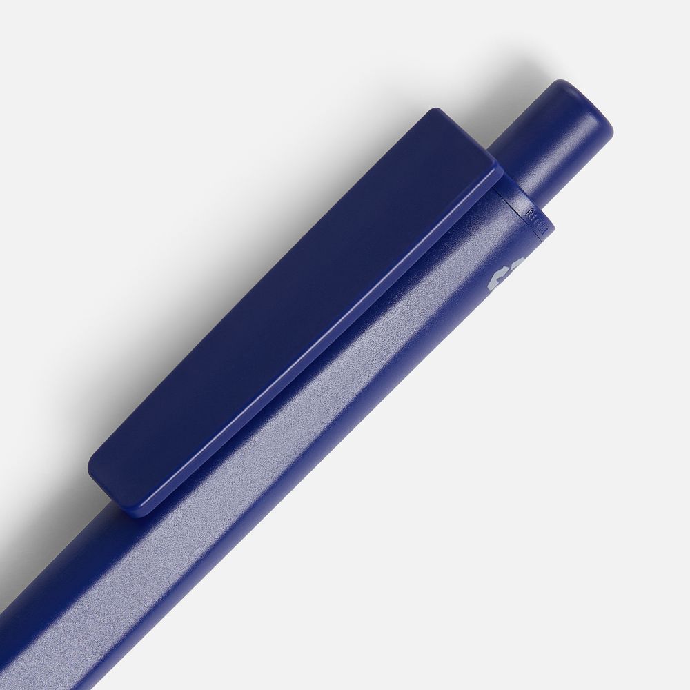 Ручка шариковая Ridge Recycled, темно-синяя-4
