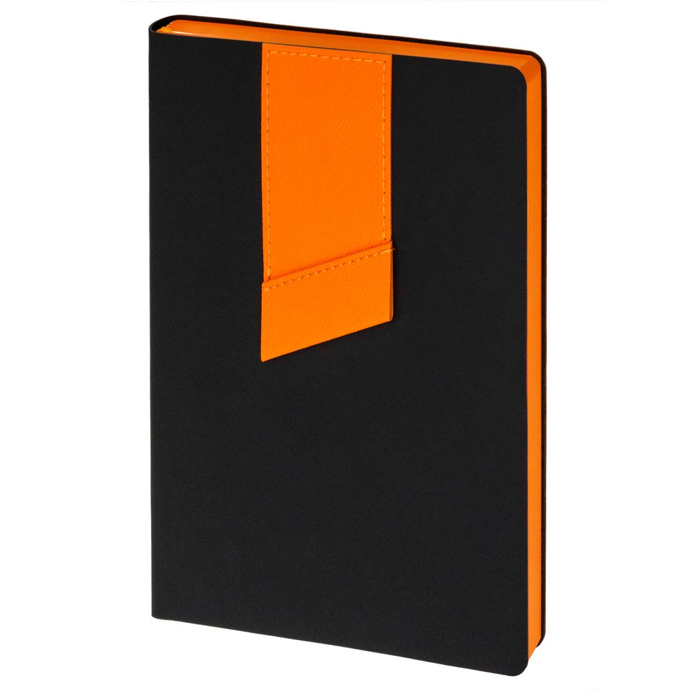 Ежедневник Bookmark, недатированный, черный с оранжевым-1