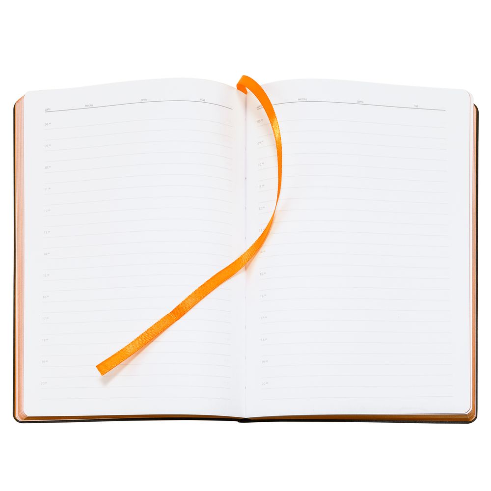 Ежедневник Bookmark, недатированный, черный с оранжевым-7