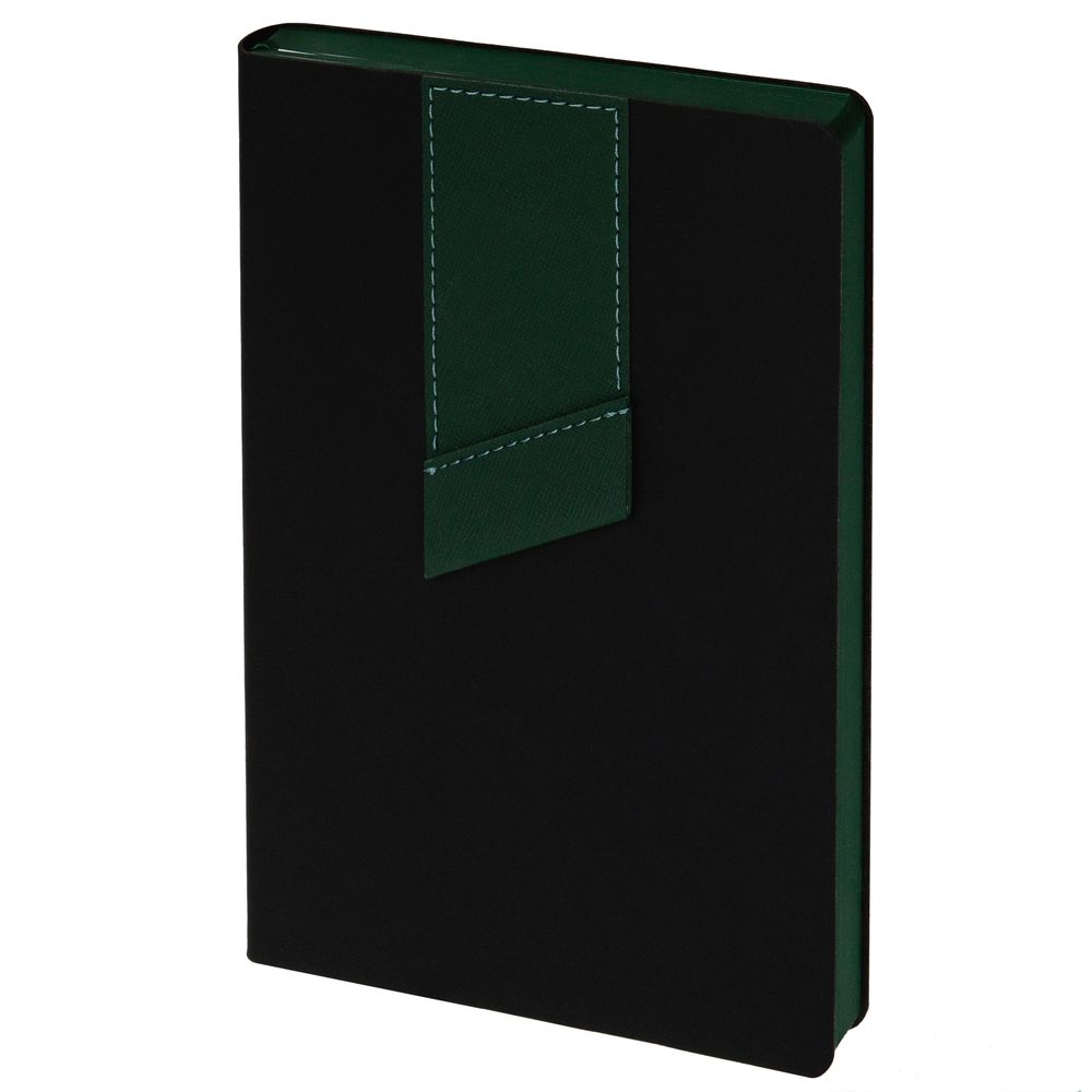 Ежедневник Bookmark, недатированный, черный с зеленым-1