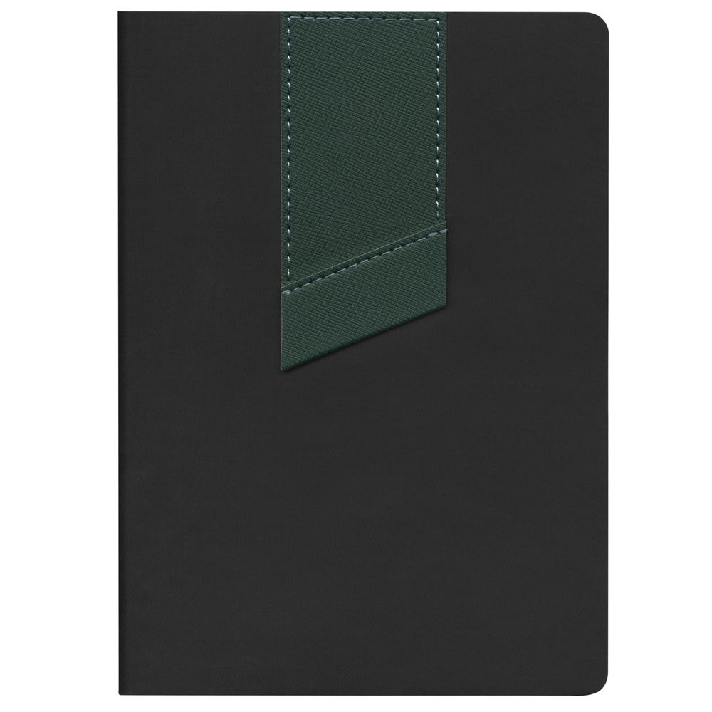 Ежедневник Bookmark, недатированный, черный с зеленым-2