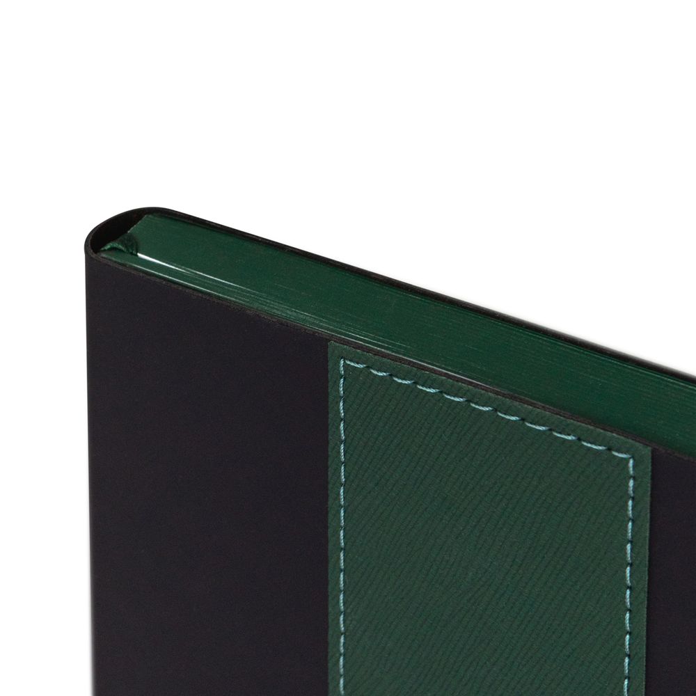 Ежедневник Bookmark, недатированный, черный с зеленым-6