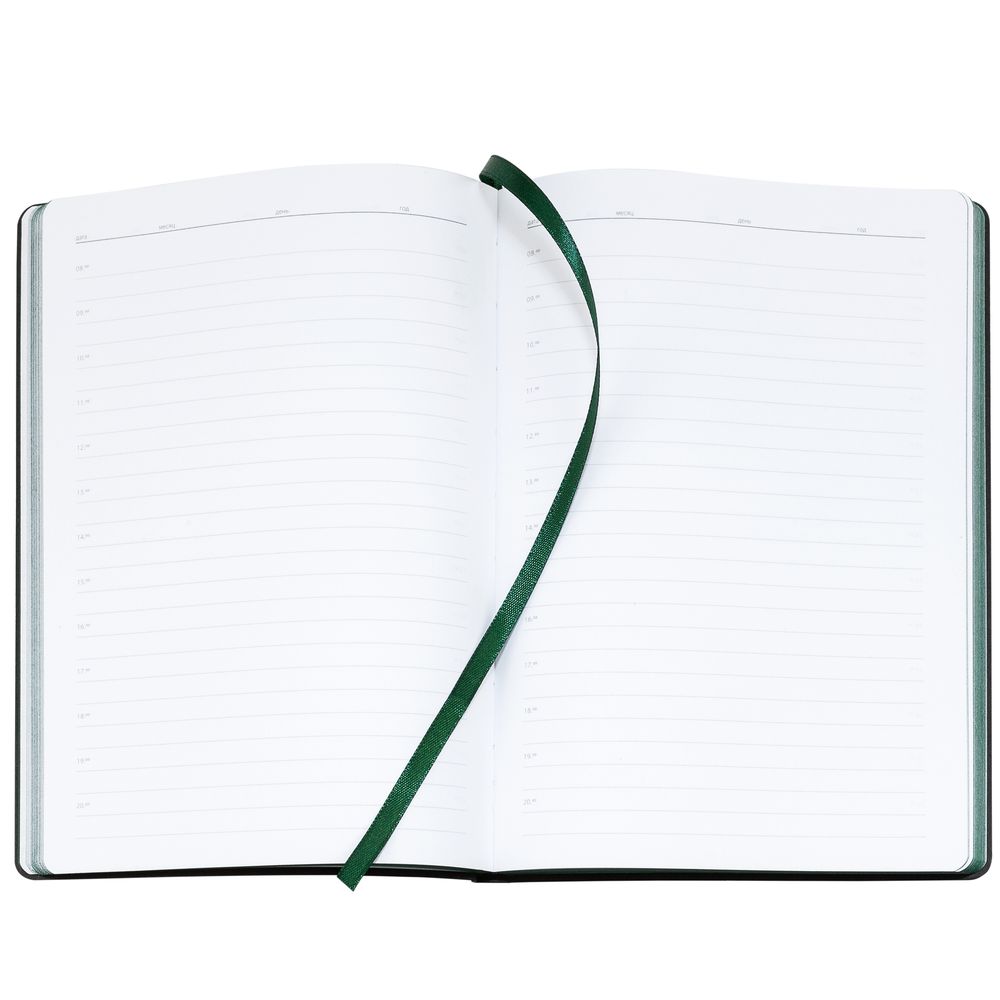 Ежедневник Bookmark, недатированный, черный с зеленым-7