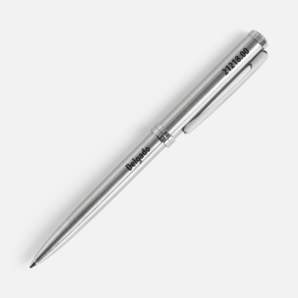 Ручка шариковая Delgado, серебристая-6