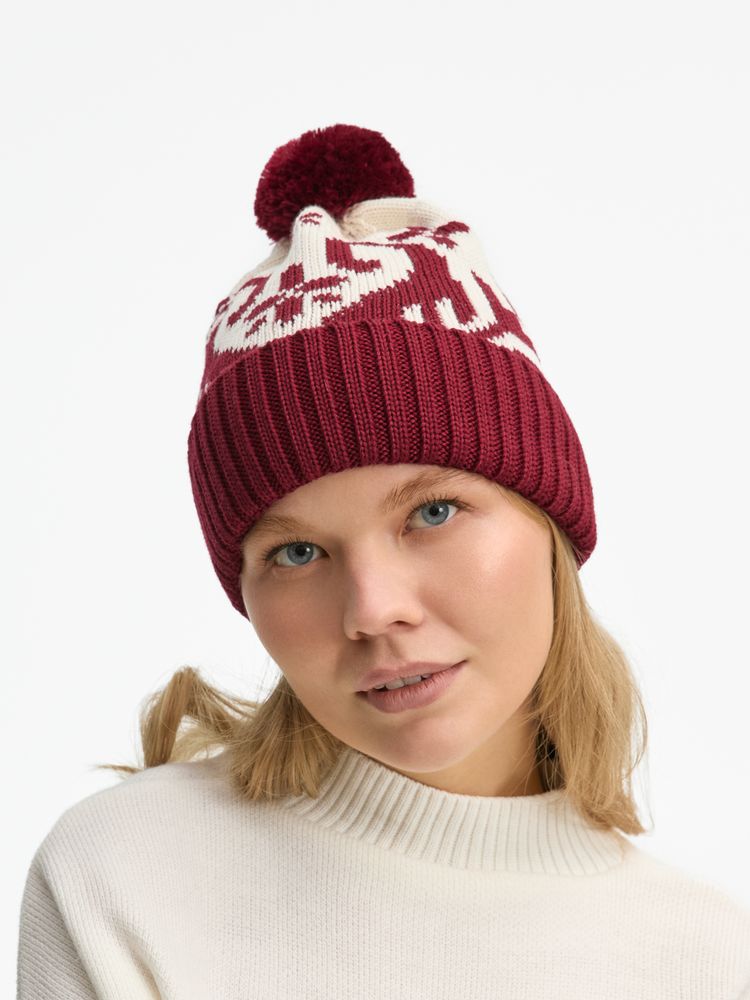 Шапка Wintertude, красная с белым-4