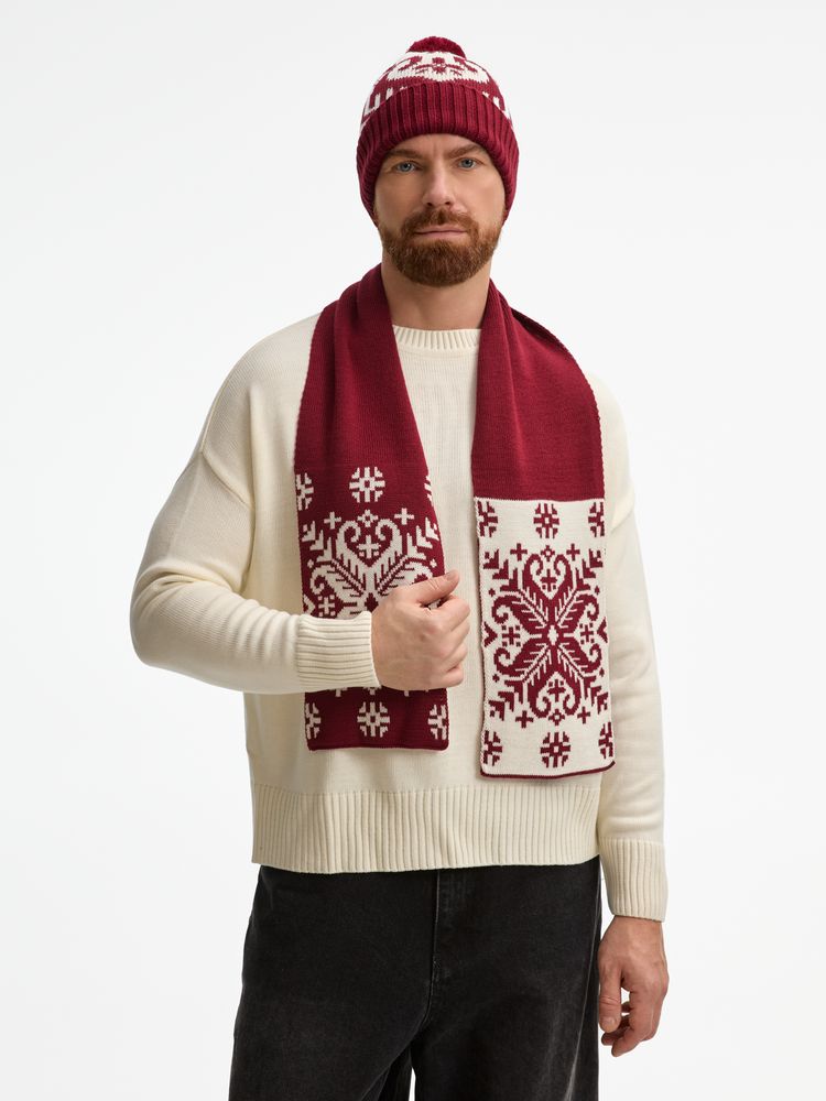 Шапка Wintertude, красная с белым-8