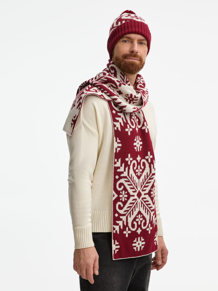 Шапка Wintertude, красная с белым-9