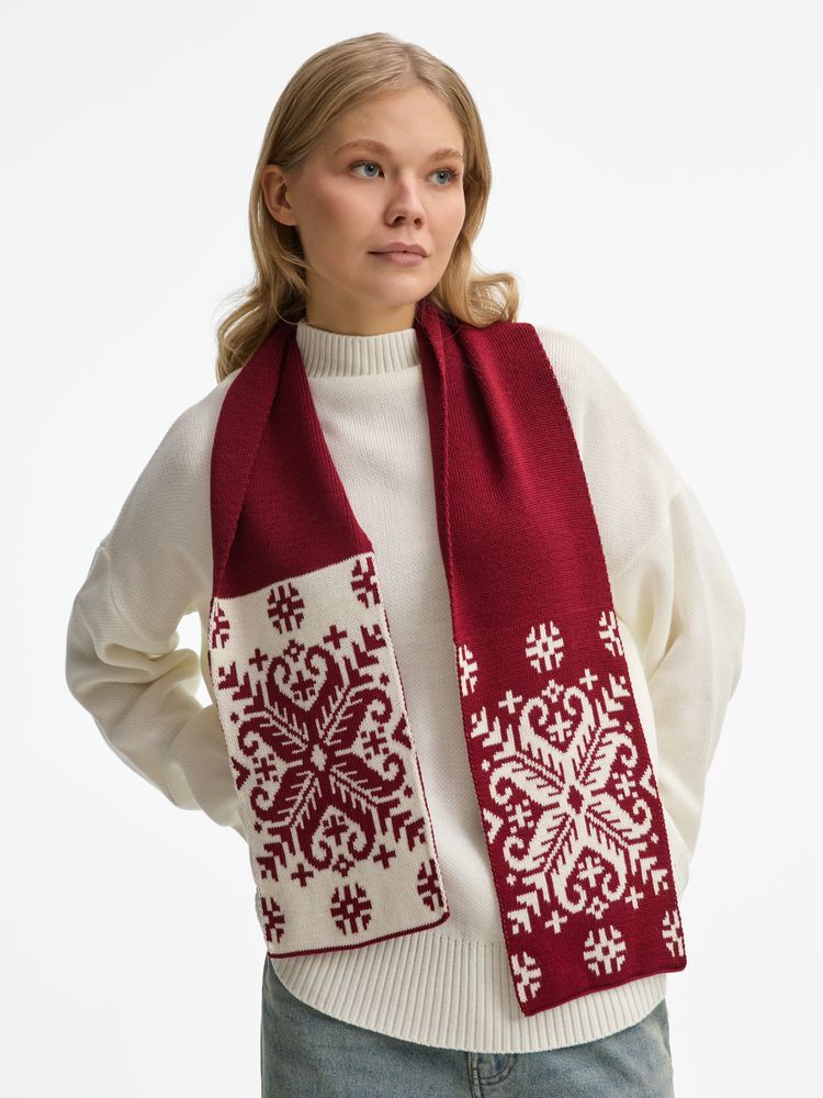 Шарф Wintertude M, красный с белым-5