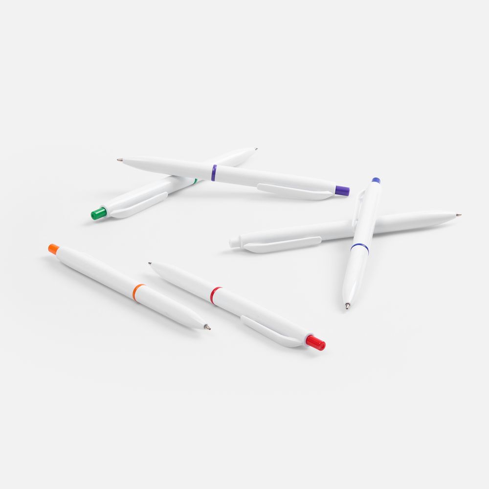 Ручка шариковая Bright Pop, белая с оранжевым-5