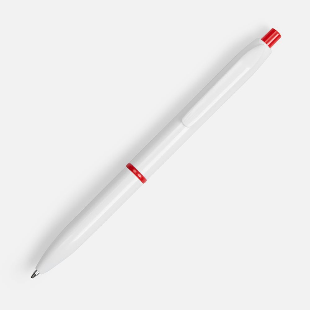 Ручка шариковая Bright Pop, белая с красным-2
