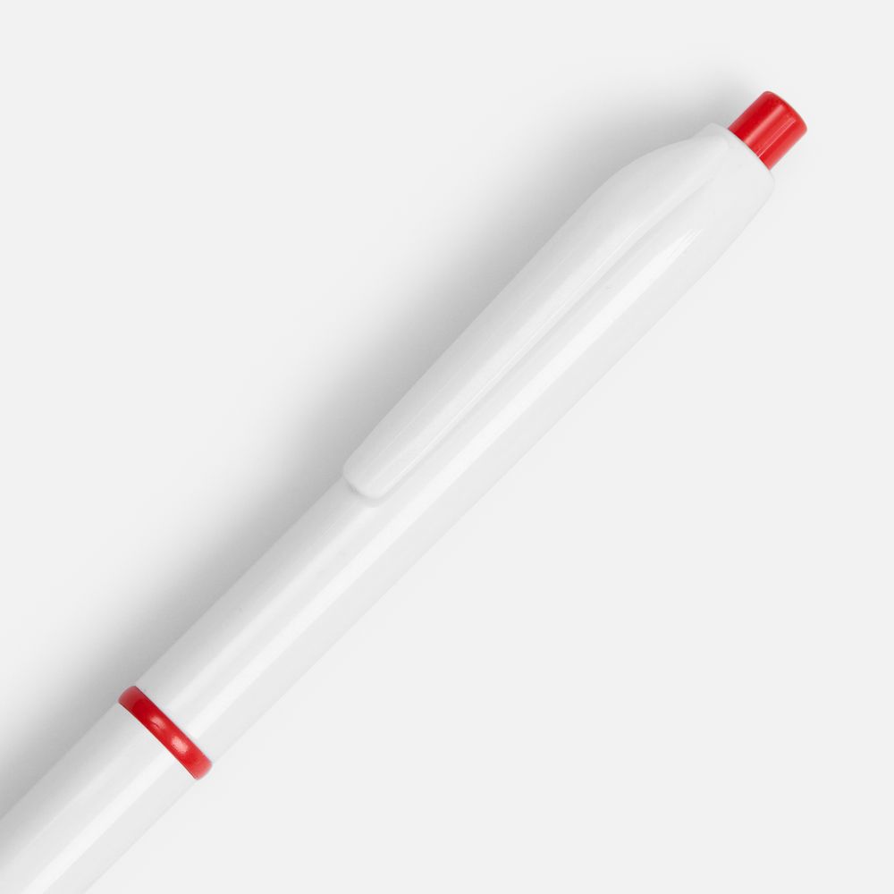 Ручка шариковая Bright Pop, белая с красным-3