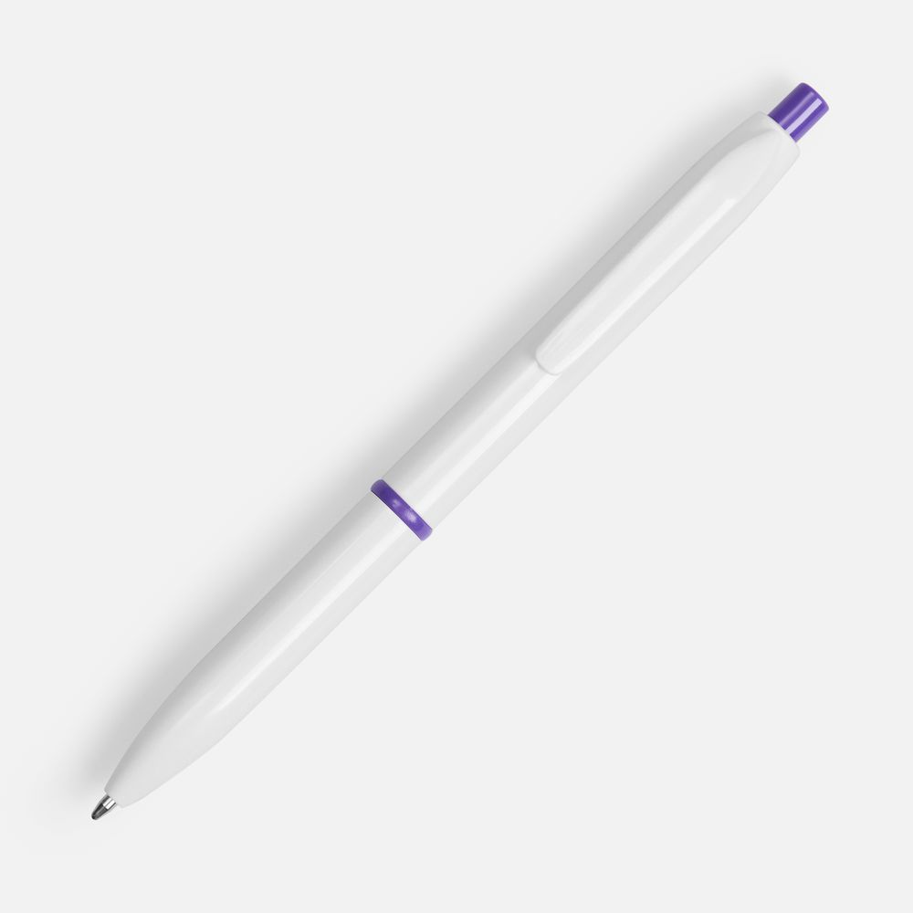 Ручка шариковая Bright Pop, белая с фиолетовым-2