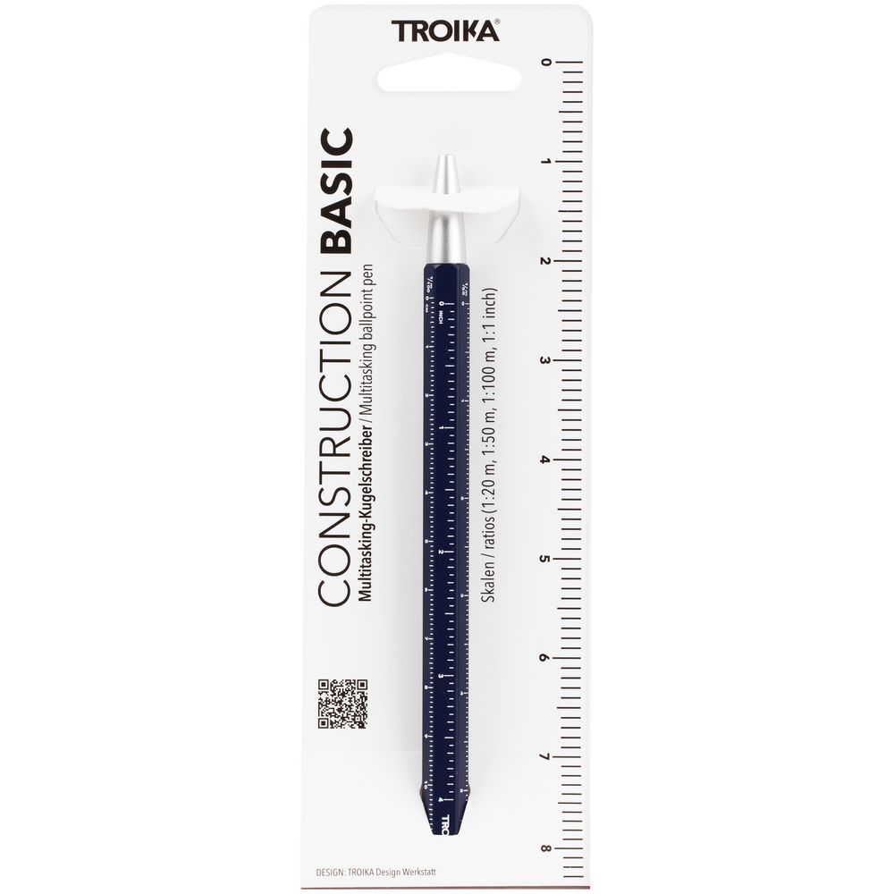 Ручка шариковая Construction Basic, темно-синяя-4