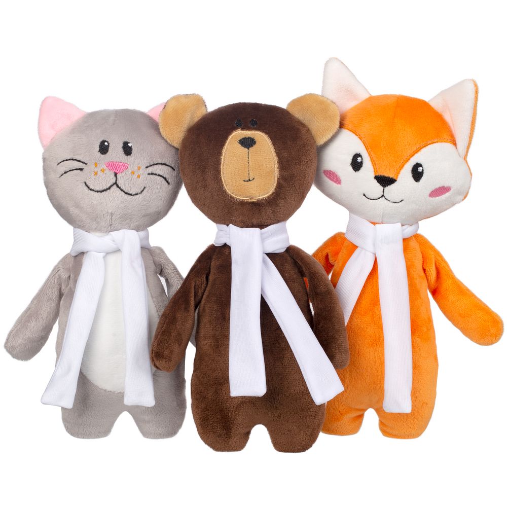 Мягкая игрушка Beastie Toys, лисенок с белым шарфом-4