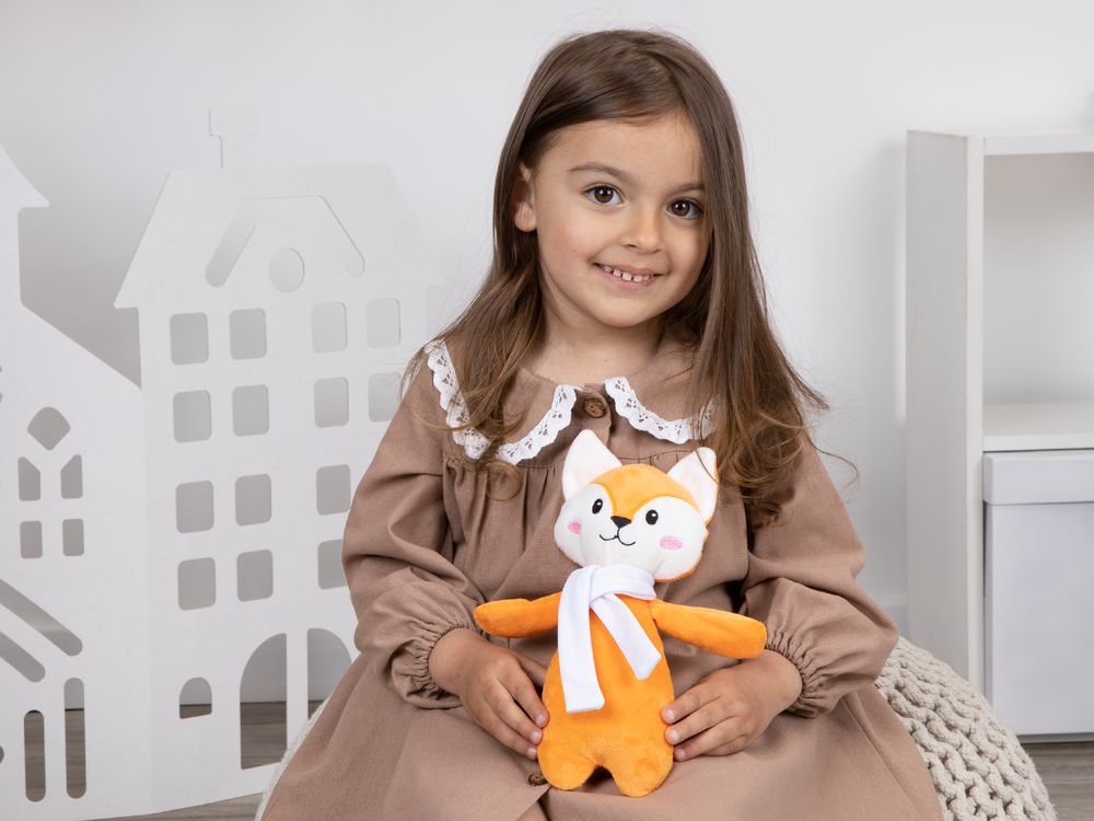 Мягкая игрушка Beastie Toys, лисенок с белым шарфом-7