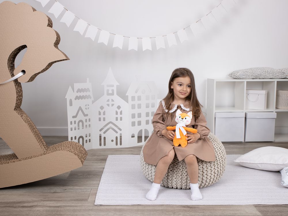 Мягкая игрушка Beastie Toys, лисенок с белым шарфом-8