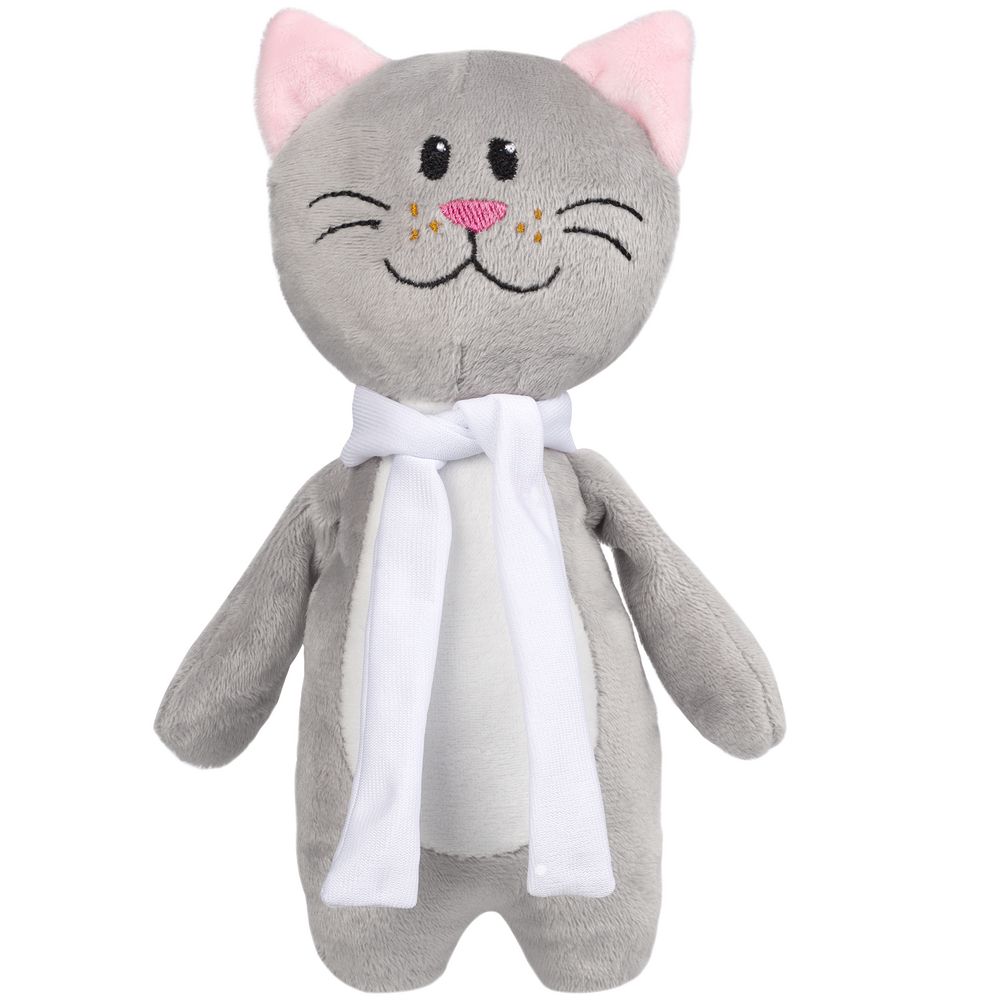 Мягкая игрушка Beastie Toys, котик с белым шарфом-1