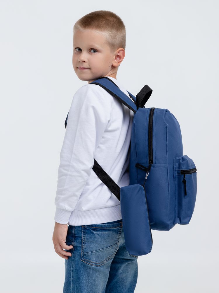 Детский рюкзак Base Kids с пеналом, темно-синий-10