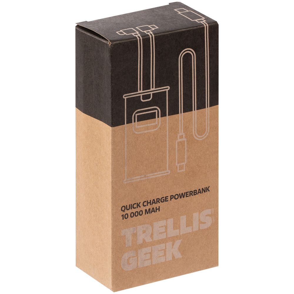 Аккумулятор с быстрой зарядкой Trellis Geek 10000 мАч, темно-серый-13
