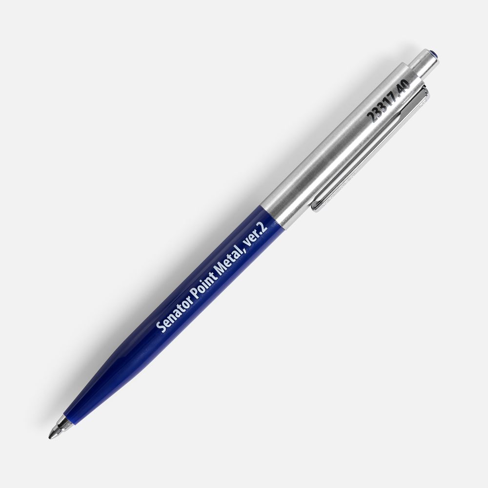 Ручка шариковая Senator Point Metal, ver.2, темно-синяя-6