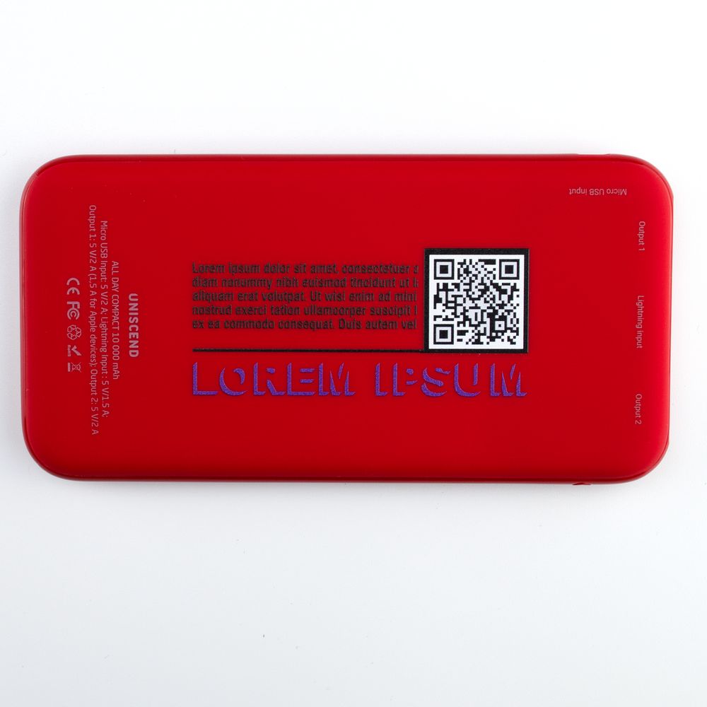Аккумулятор Uniscend All Day Type-C 10000 мАч, красный-10