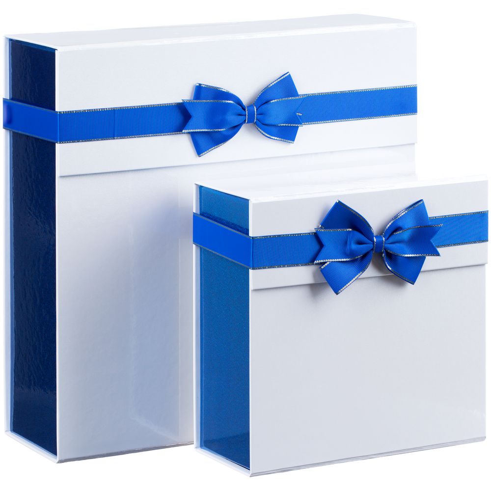 Коробка складная Gallant, L, белая с синим-6