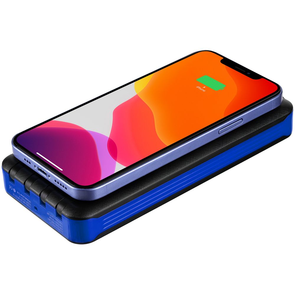 Аккумулятор с беспроводной зарядкой Holiday Maker Wireless, 10000 мАч, синий-4