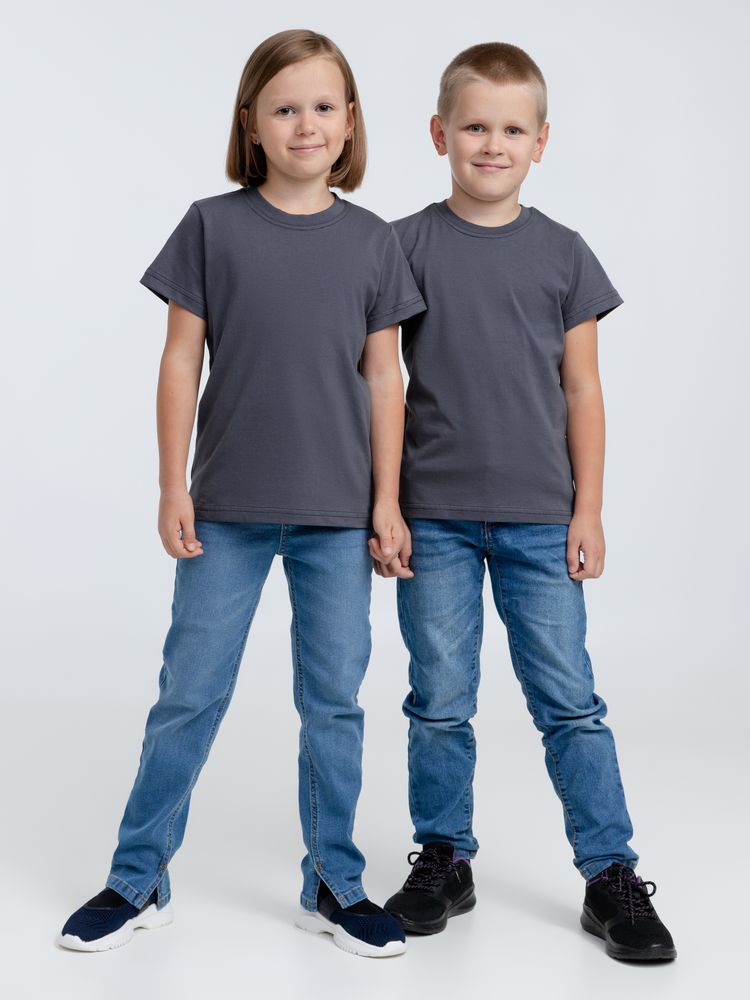 Футболка детская T-Bolka Kids, темно-серая (графит), 6 лет-8