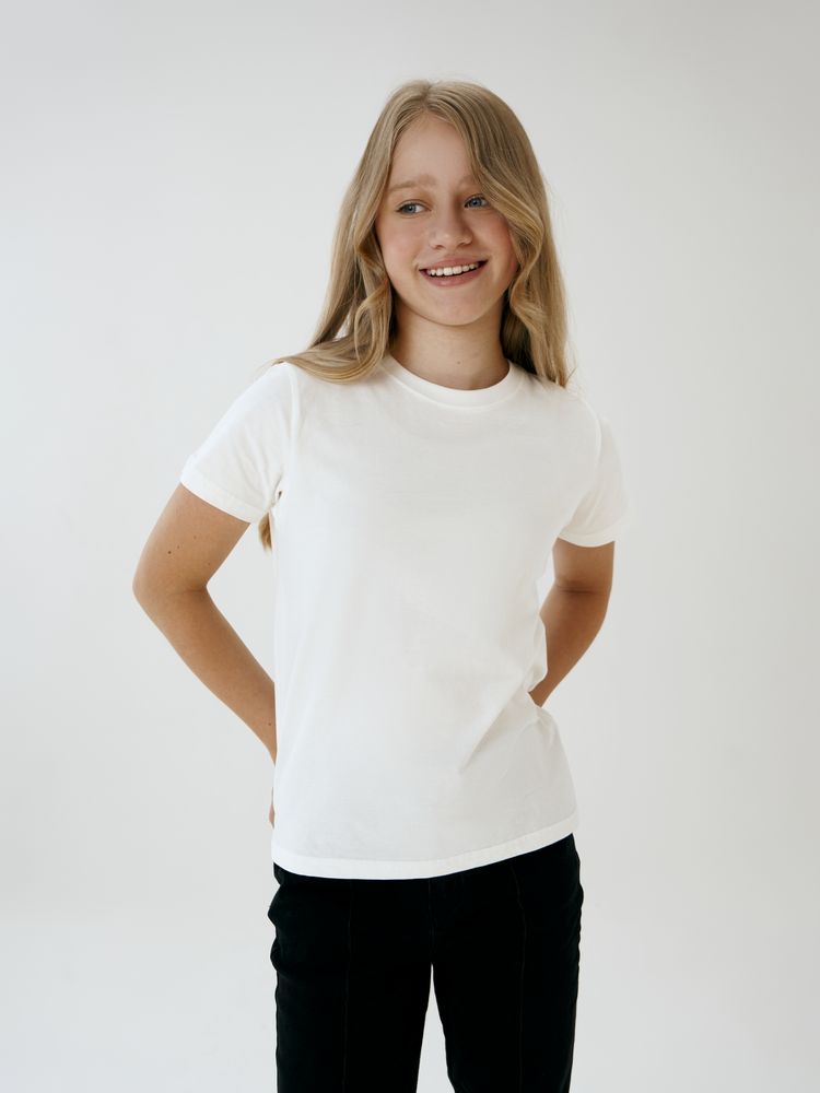 Футболка детская T-Bolka Kids, белая (теплый оттенок), 8 лет-4