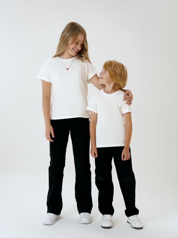Футболка детская T-Bolka Kids, белая (теплый оттенок), 8 лет-9