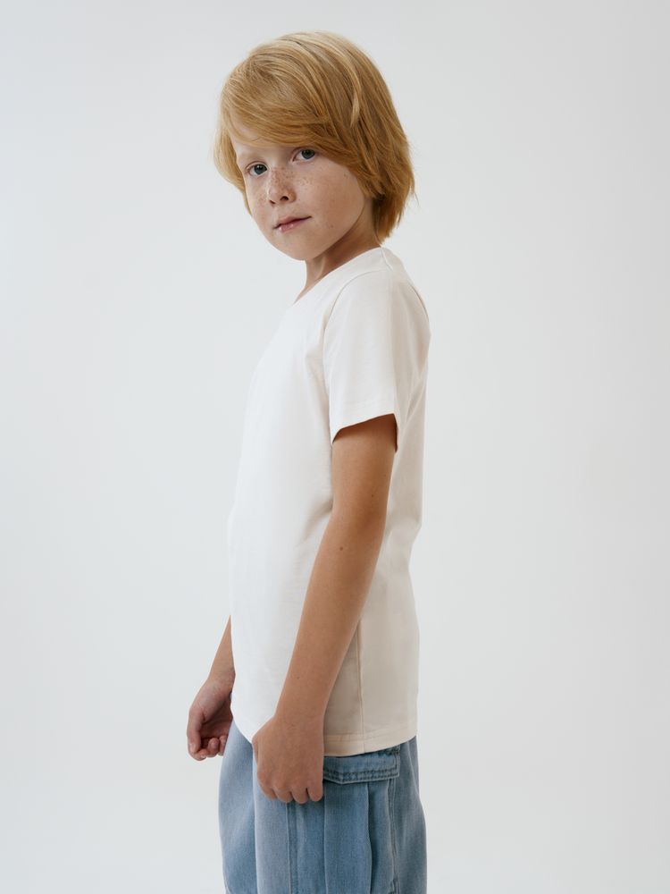 Футболка детская T-Bolka Kids, молочно-белая, 6 лет-7