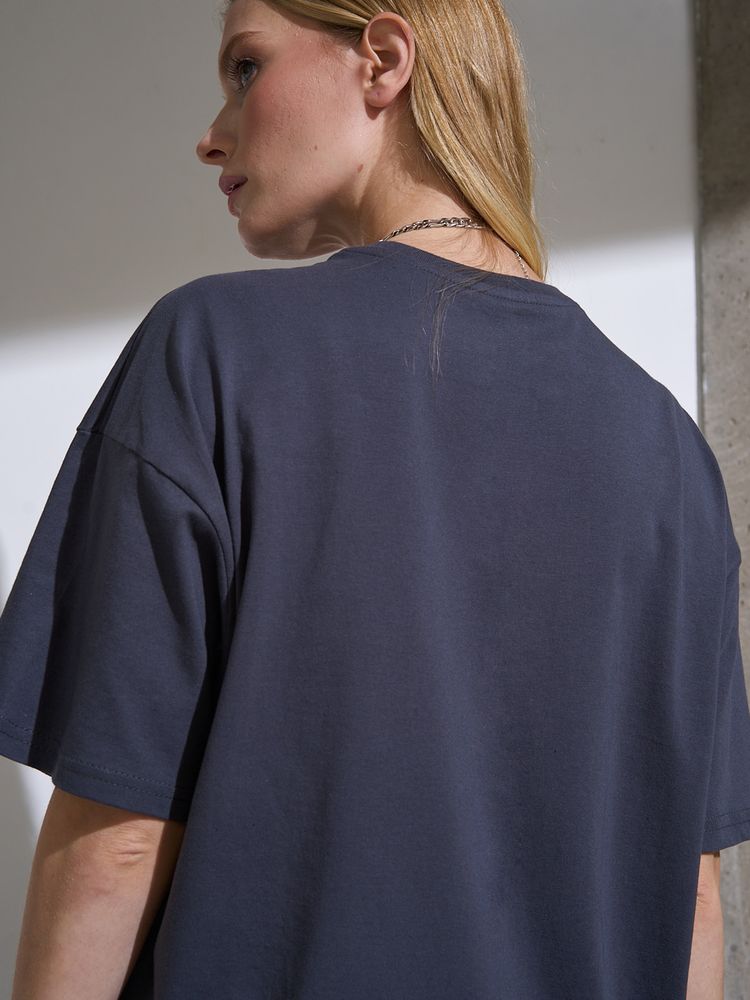 Футболка Oversize Premium, темно-серая (антрацит), размер S-6