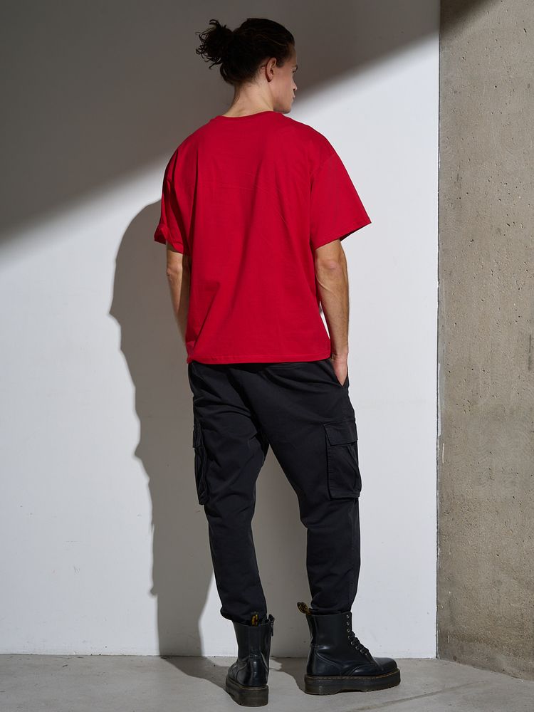Футболка Oversize Premium, красная, размер S-10