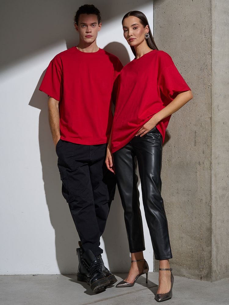 Футболка Oversize Premium, красная, размер S-12