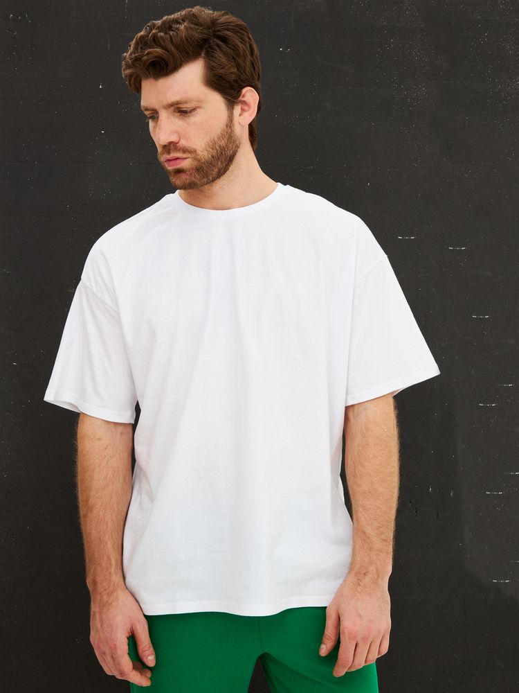 Футболка Oversize Premium, белая, размер S-1