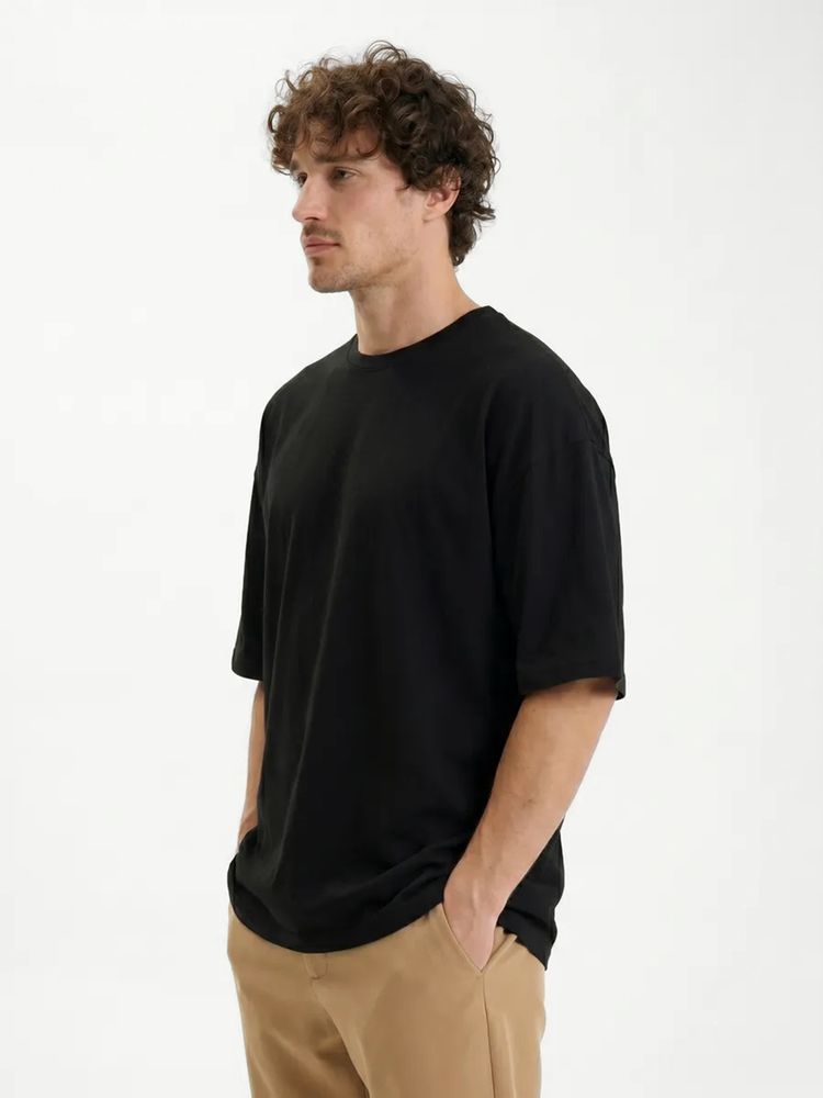 Футболка Oversize Premium 210, черная, размер S-3