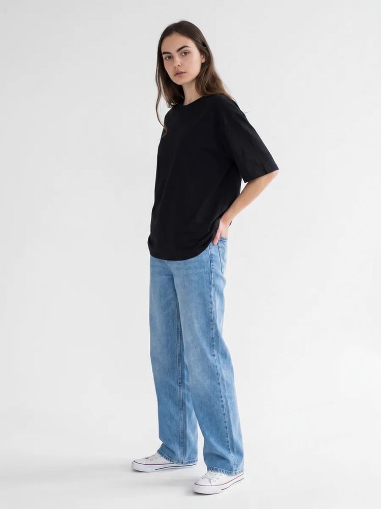 Футболка Oversize Premium 210, черная, размер S-8
