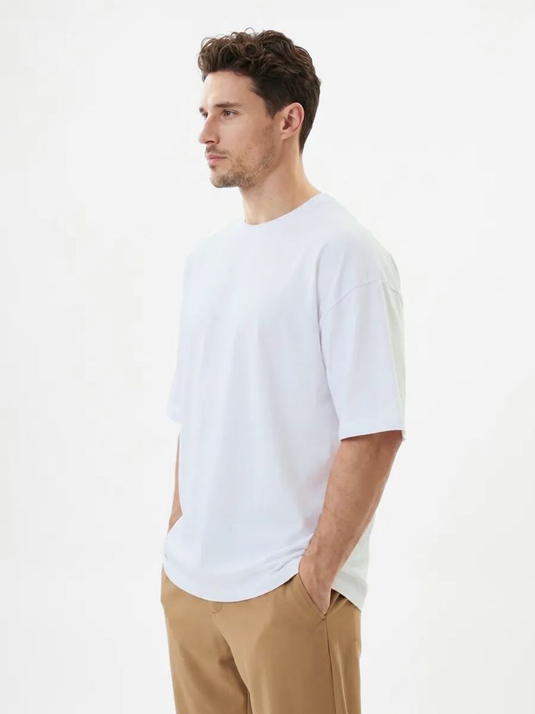 Футболка Oversize Premium 210, белая, размер S-1