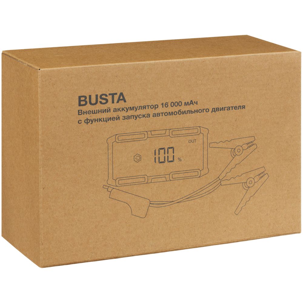 Аккумулятор с запуском двигателя Busta 16000 мАч, черный-13