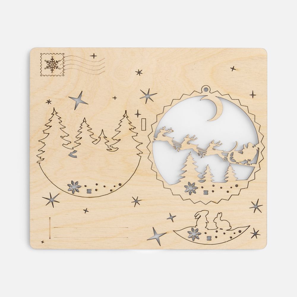 Новогодняя открытка-конструктор WoodieWishes-1