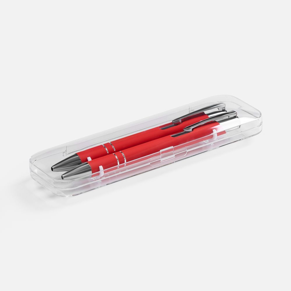 Набор из 2 ручек Keskus Soft Touch, красный-3
