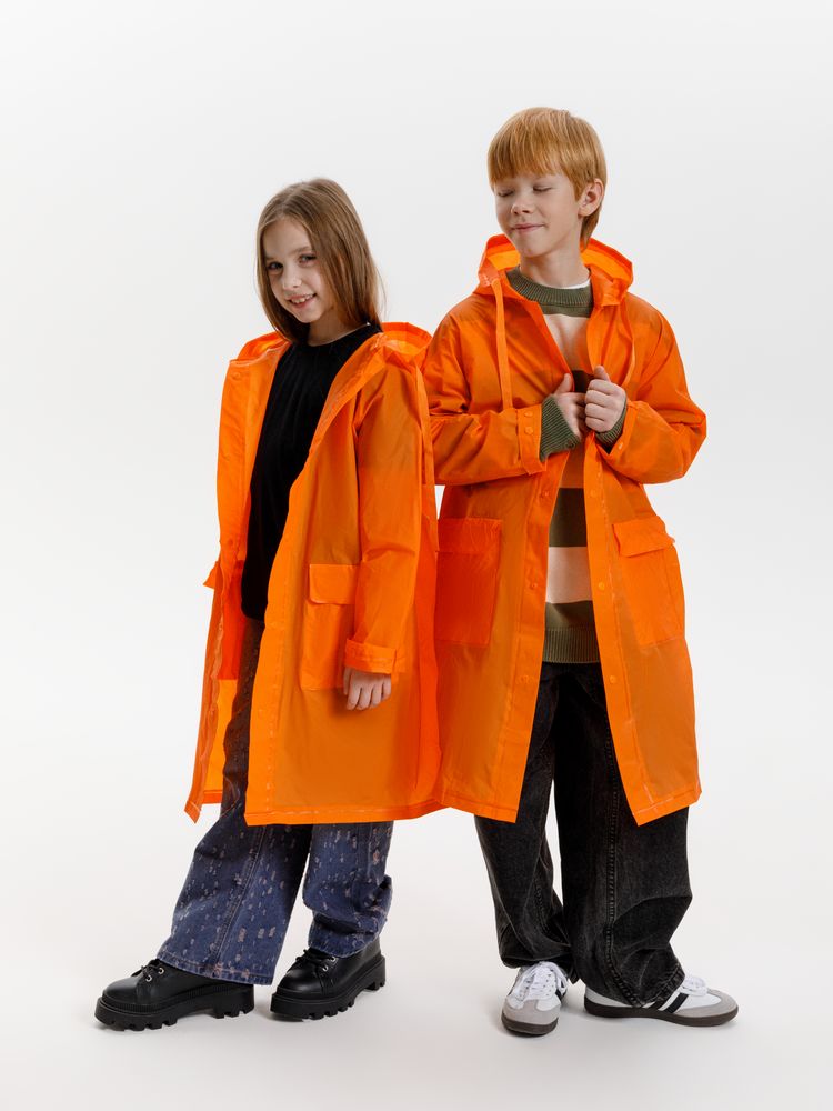 Дождевик детский RainDrop Kids, оранжевый, 8 лет (рост 118-128)-18