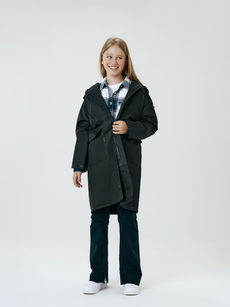 Дождевик детский RainDrop Kids, черный, 8 лет (рост 118-128)-8